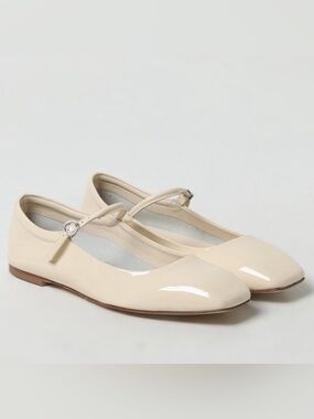 Aeyde Cream Patent Uma Mary Jane Flats